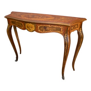 Mid-20th Century Baroque Lombard Console Table with Inlays, 1960s For Sale