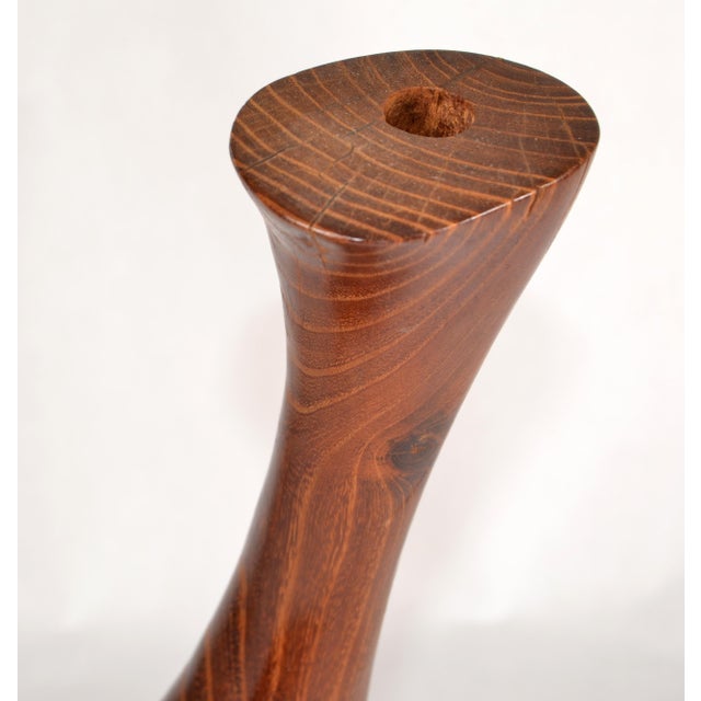 Holmegaard Vintage Solid Teak Wood Orchid Vase Mid-Century Modern Art & Crafts Movement For Sale - Image 4 of 13