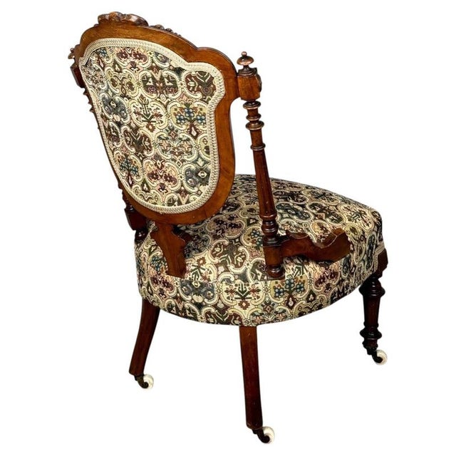 Antique English Walnut Armchairs, Set of 2 For Sale - Image 9 of 14