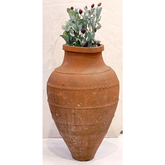 Ceramic Terra Cotta Amphora or Garden Urn Pot From Greece For Sale - Image 7 of 7