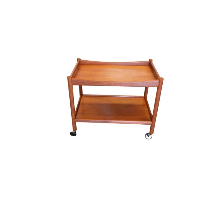 AT-45 Serving Trolley in Teak by Hans J. Wegner for Andreas Tuck, Denmark, 1960s For Sale - Image 9 of 14