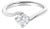 14K White Gold 4/5 Cttw Round Lab Grown Diamond Bypass Solitaire Engagement Ring (F-G Color, VS1-VS2 Clarity) - Ring - Size 6 For Sale