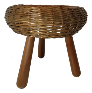Vintage Wicker Stool by Tony Paul, 1950s