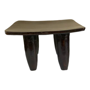 African Senufo Wood Low Stool I . Coast 16" W