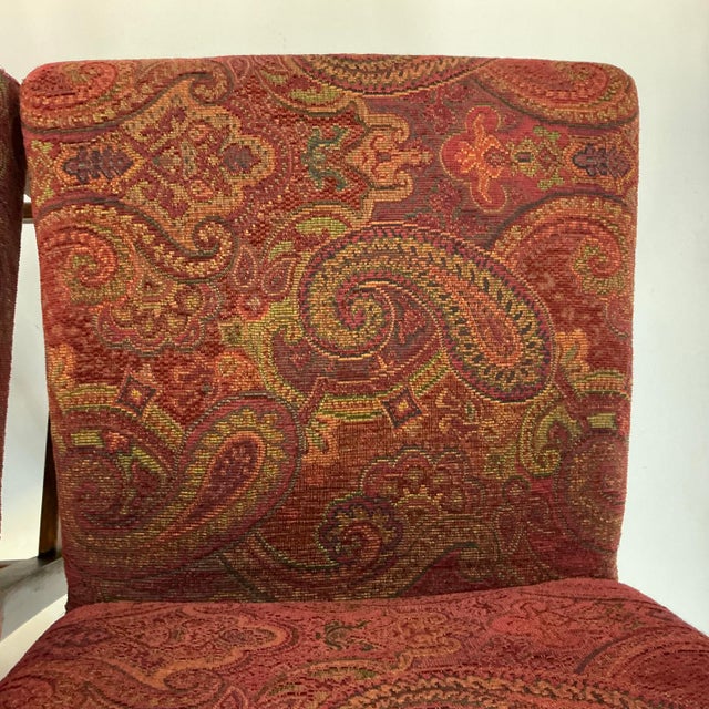 1980s Vintage Regency Empire Italian Boho Chic Upholstered Bar Stools - Set of 4. For Sale - Image 14 of 14