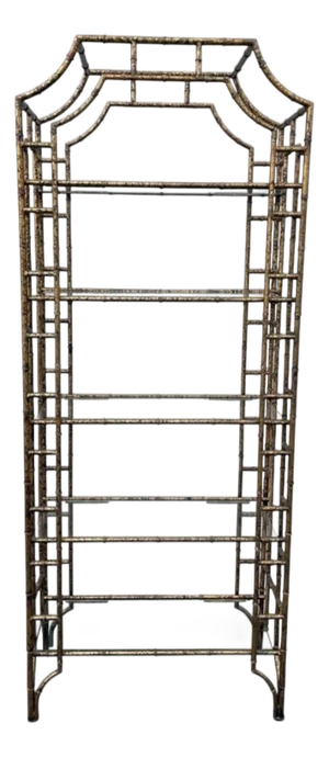 Hollywood Regency Faux Bamboo Etagere