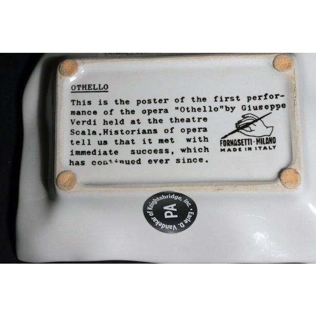 Piero Fornasetti Ceramic Tray With Verdi Othello Playbill From 1st Performance For Sale - Image 10 of 10