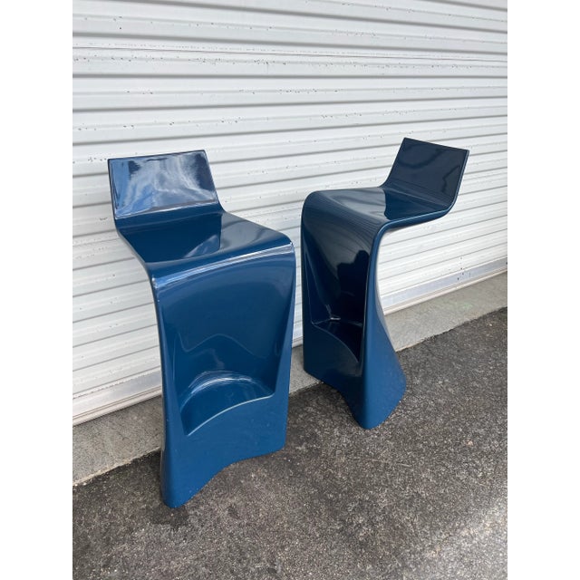 Vintage Blue Stools Vondom Wing by Cero -2 For Sale - Image 10 of 11