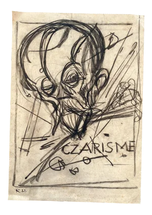 Gabriele Galantara, Czarisme, China Ink and Watercolor, 1910s