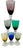 Overview: Add a vibrant, sophisticated touch to your bar cart with this pristine, complete "harlequin" set of six liqueur...