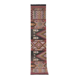 1960s Striped Turkish Kilim Runner Rug 2'5'' X 12'7''