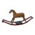 Antique Hand-Carved Wooden Rocking Horse With Original Painted Finish For Sale