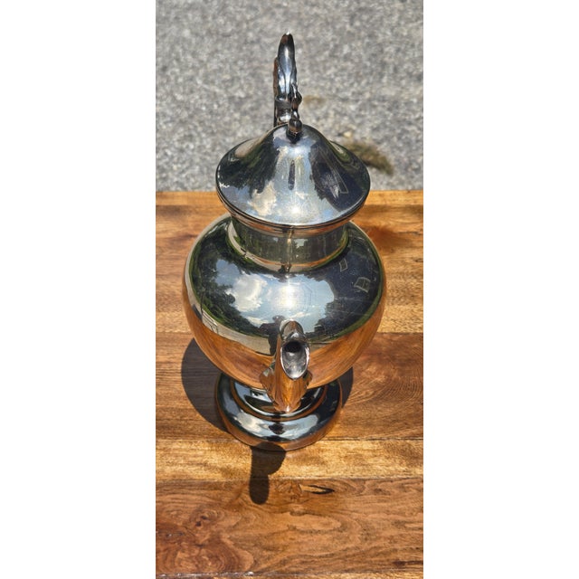 1940s Vintage Silver Plate 3-Piece Coffee & Tea Service Set – Coffee Pot, Teapot & Covered Sugar Bowl For Sale - Image 5 of 18