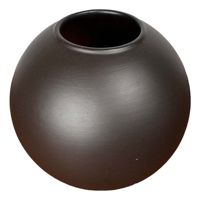 Mid-Century Modern German Wormser Terra-Sigillata Pottery Ball Vase, 1960s For Sale
