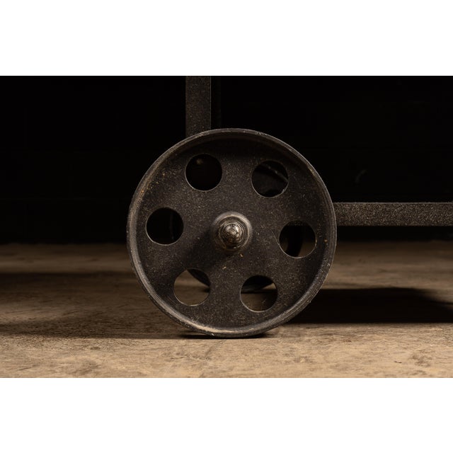 Brown Late 20th Century Contemporary Industrial Style Steel Side Table For Sale - Image 8 of 8