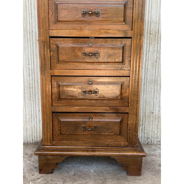 20th Century Spanish Carved Pine Tuscan Six Drawers Chiffonier For Sale - Image 6 of 10