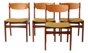 Vintage Teak Dining Chairs in the style of Erik Buch, 1960s, Set of 4