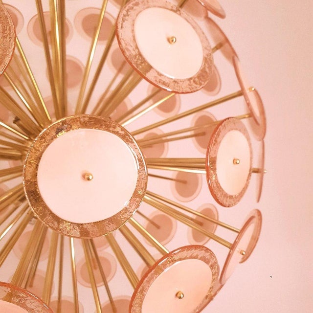 Pink Large Pink Murano Glass Sputnik Chandelier, Mid Century Modern, 1980s. For Sale - Image 8 of 12