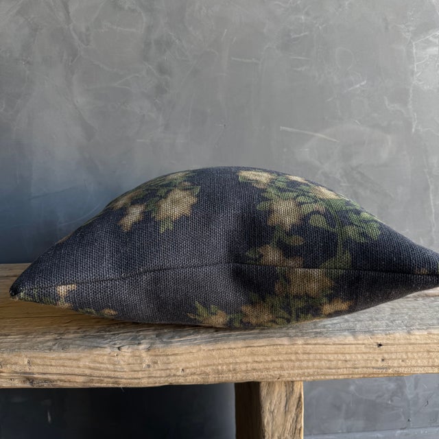 Textile Wabi Sabi French Linen Roses Lumbar Pillow For Sale - Image 7 of 10