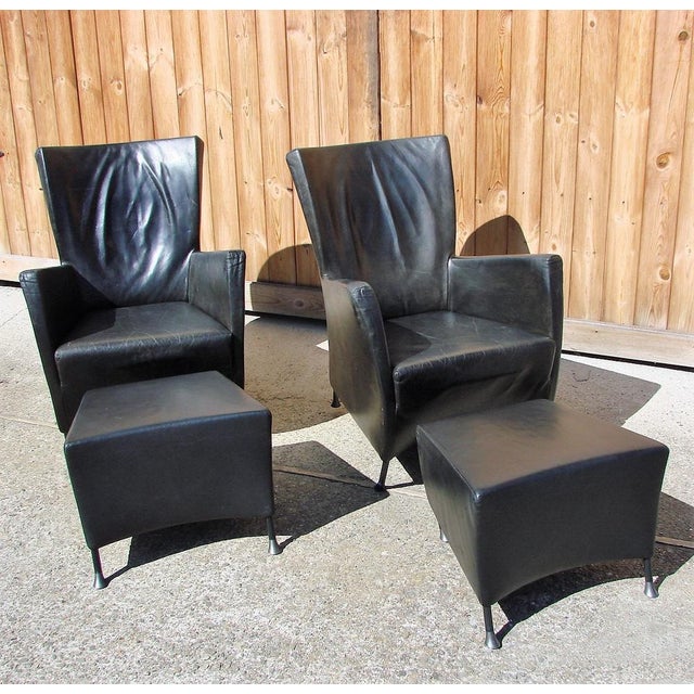Set of Montis Armchairs with Footstool, 1980s For Sale - Image 9 of 14