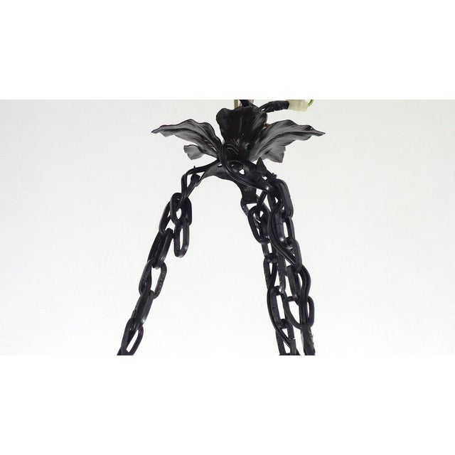 Antique Art Nouveau 4-Light Chandelier from Müller Freres Luneville, 1930s For Sale - Image 10 of 18