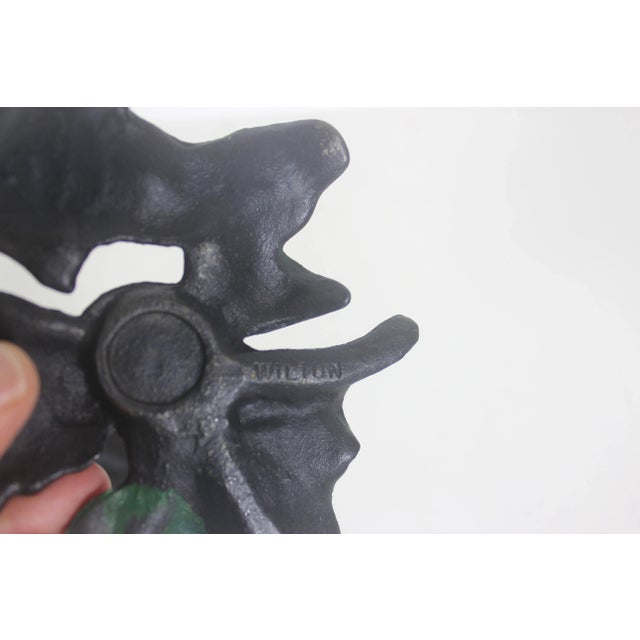 Metal Vintage Cast Iron Ivy Leaf Candle Holders, a Pair For Sale - Image 7 of 8