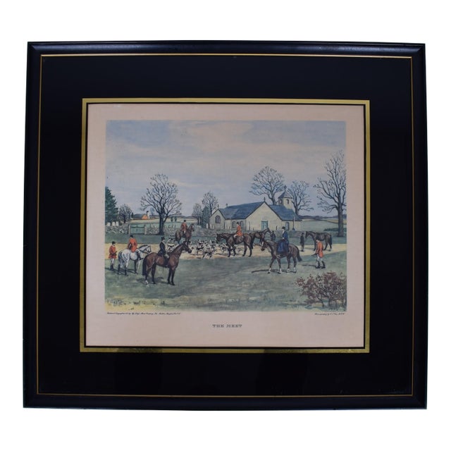 The Meet 1951 Color Print by Edward S. Voss, m.f.h. For Sale