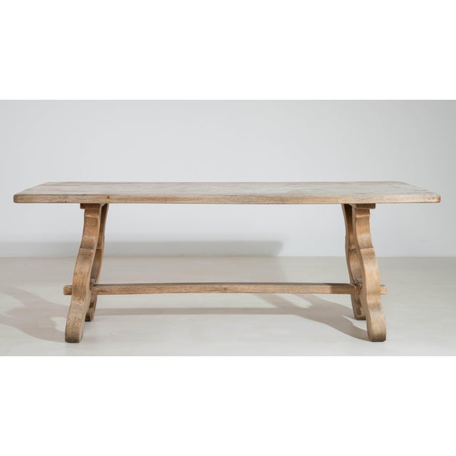 Wood Oak Harp Dining Table France 1970s For Sale - Image 7 of 14