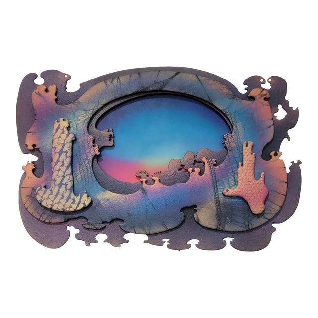 Tom Krueger 1999 Artist Signed Landscape Beyond Clay Sculpture For Sale