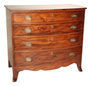 George III Mahogany Bow Front Chest of Drawers