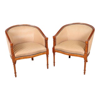 Late 20th Century Regency Style Barrel Back Chair For Sale