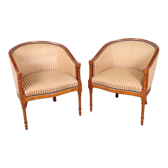 Late 20th Century Regency Style Barrel Back Chair For Sale