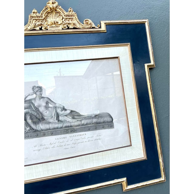 Navy Blue Vintage Print of Pauline Borghese Bonaparte as Venus Victrix For Sale - Image 8 of 12