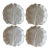 Set of 4 White Ceramic Cabbage Leaf Plates For Sale