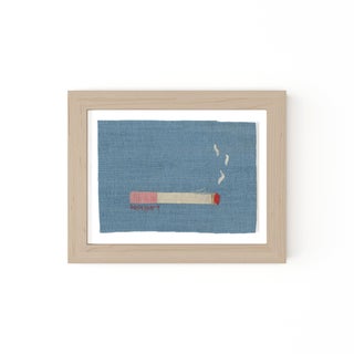 Sabrina the Pink Cigarette by Willa Heart in Natural Frame, Mini Art Print For Sale