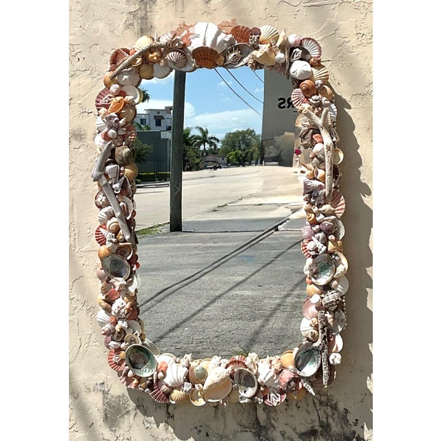 Vintage Shell Encrusted Wall Mirror For Sale - Image 13 of 14