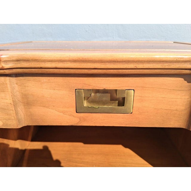 1940's Campaign Nightstands Brass Pulls by John Widdicomb a - Pair For Sale - Image 16 of 18
