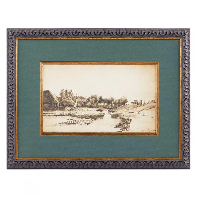 After Rembrandt, Landscape with a Canal, Pen Drawing, 19th Century For Sale - Image 6 of 6