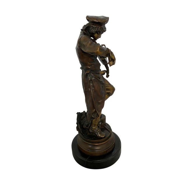 Metal French Lulli Enfant Violin Player Sculpture, 20th-Century For Sale - Image 7 of 10