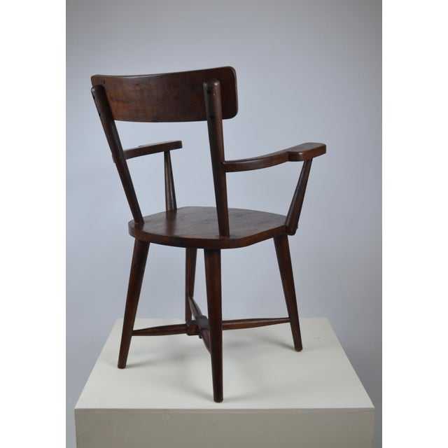 Brown Modernist Wooden Armchair, 1940 For Sale - Image 8 of 18
