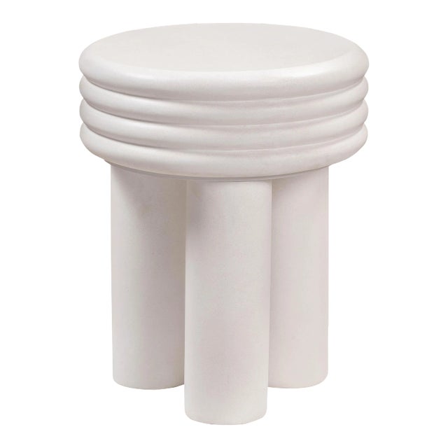 Delta Ivory Concrete Side Table For Sale