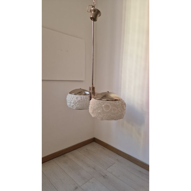 1960s Glass Osso Double-Light Chandelier from Mazzega Murano, 1960s For Sale - Image 5 of 18