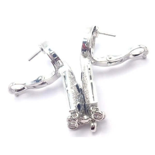 1990s Pair of Cartier Black Onyx Diamond Gold Panthere Panther Earrings For Sale - Image 12 of 13