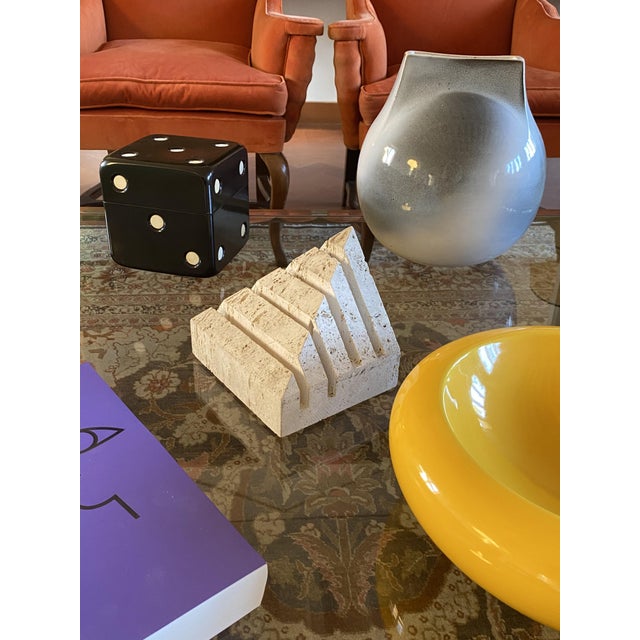 Travertine Desk Organizer by Enzo Mari for Fratelli Mannelli, Italy, 1970s For Sale - Image 4 of 18