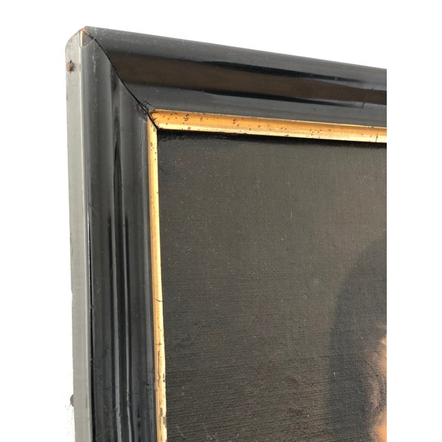 Black Antique Original Oil Painting of a Dutch Gentleman, 19th Century Portrait For Sale - Image 8 of 11