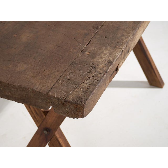 Antique Rustic Wood Table, 1900 For Sale - Image 4 of 14