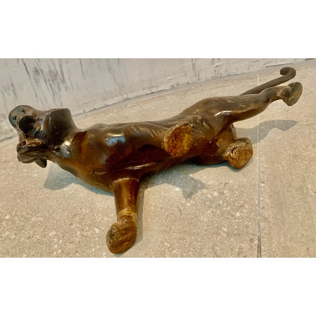 Metal Vintage Early 20th Century Japanese Cast Bronze Japanese ‘Meiji Period Style’ Tiger For Sale - Image 7 of 12