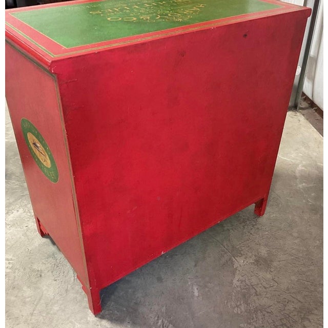 Vintage "Hardy & Co Trout Flies” Fishing Tackle Themed 5-Drawer Accent Chest For Sale - Image 10 of 11