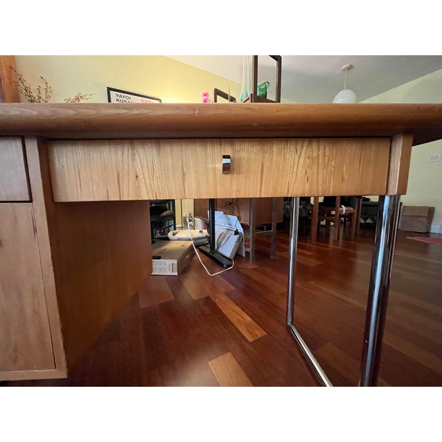 Founders Furniture Company 1960s Founders Light Blonde Student Desk For Sale - Image 4 of 10