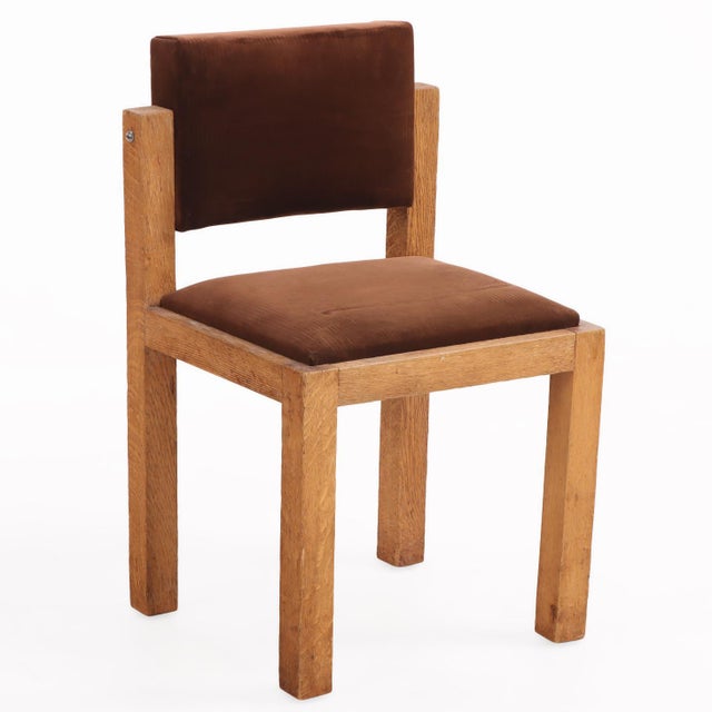 Mid-Century Modern Pair of French Brutalist Oak Side Chairs With Adjustable Tilting Backs, C 1960 For Sale - Image 3 of 6